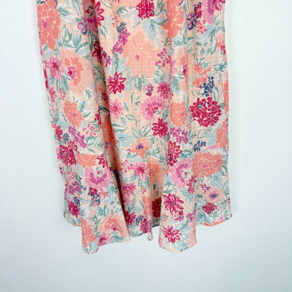 LOFT Floral Flutter Flounce Dress in Pink Champagne Size Small S EUC - Picture 3 of 11